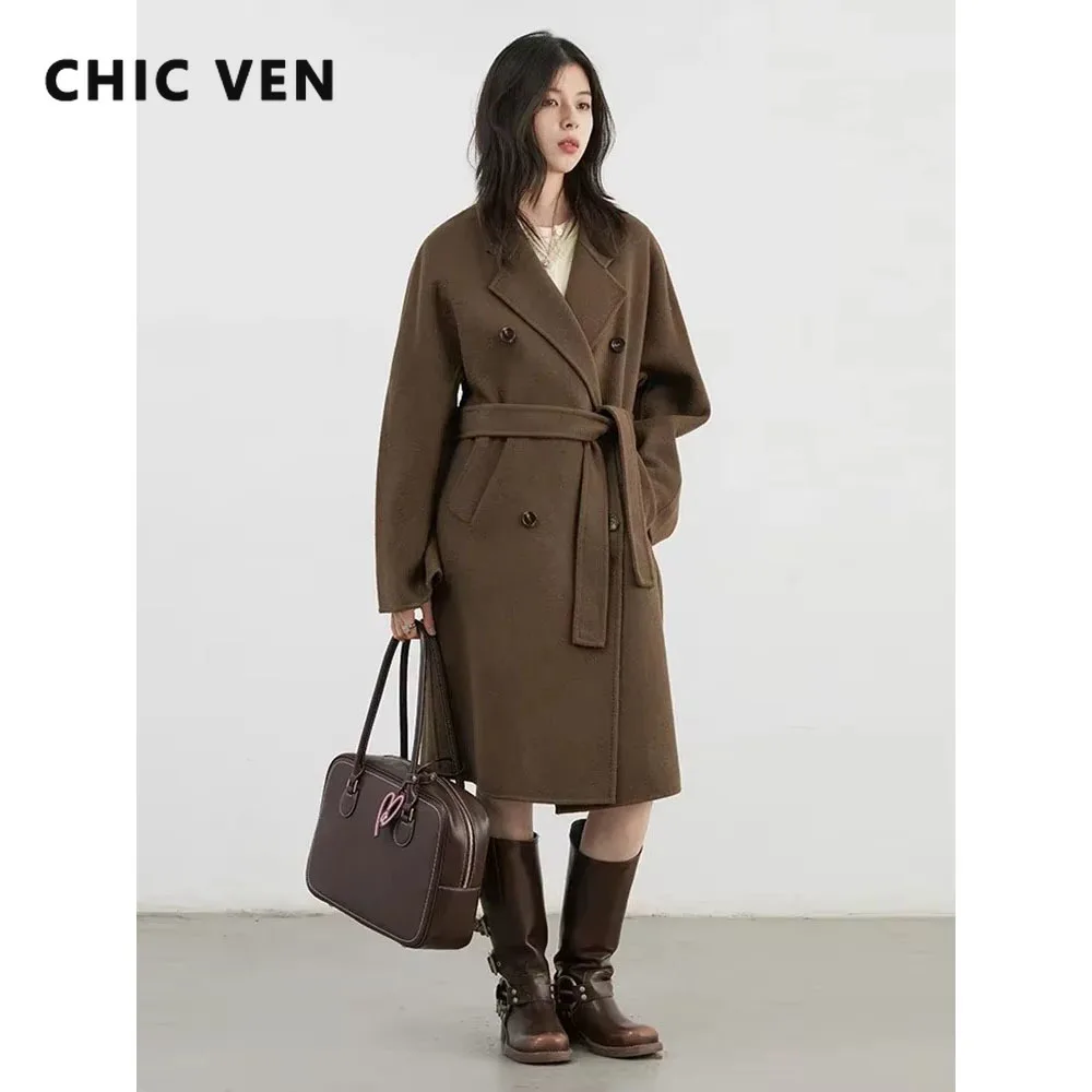CHIC VEN Women Long Woolen Coats Retro Loose Female Overcoat Double Breasted Ladies Double Sided Topcoat Autumn Winter 2024
CHIC VEN Women Long Woolen Coats Retro Loose Female Overcoat Double Breasted Ladies Double Sided Topcoat Autumn Winter 2024
