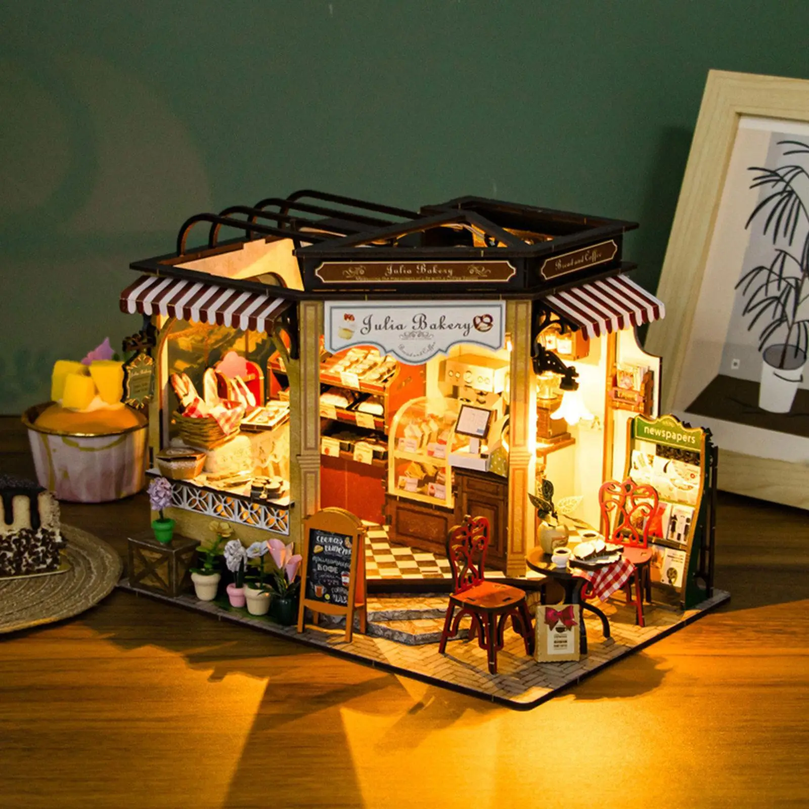 Dollhouse Miniature DIY Kit Crafts Woodcrafts Toy Display with Lights with Decorations for Kids Teens Family Friends Boy Girls
Dollhouse Miniature DIY Kit Crafts Woodcrafts Toy Display with Lights with Decorations for Kids Teens Family Friends Boy Girls