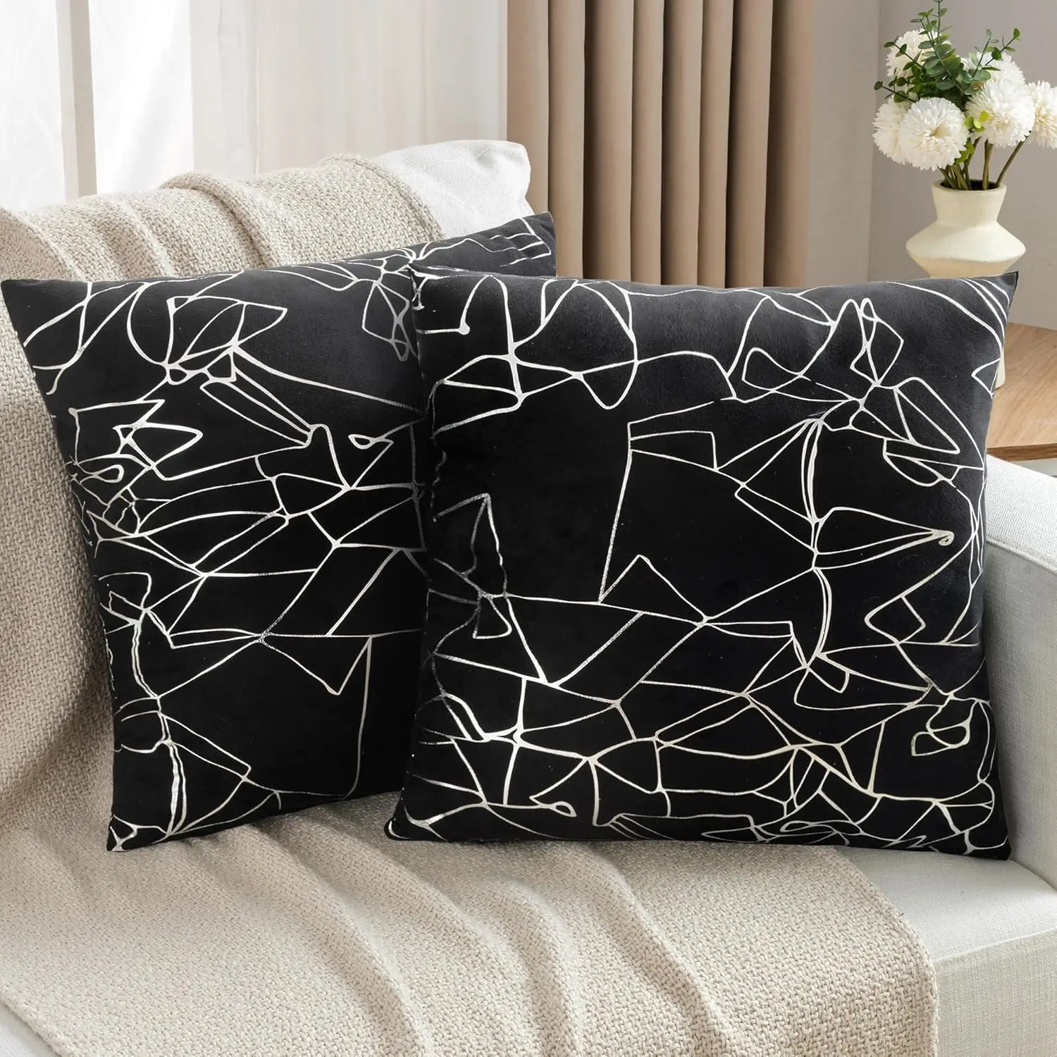 Sparkling Decorative Pillow Covers Set Of 2, 24 X 24 H Glitter Decorative Cushion Covers For Couch, Sofa, Bed - Luxuriously And
Sparkling Decorative Pillow Covers Set Of 2, 24 X 24 H Glitter Decorative Cushion Covers For Couch, Sofa, Bed - Luxuriously And
