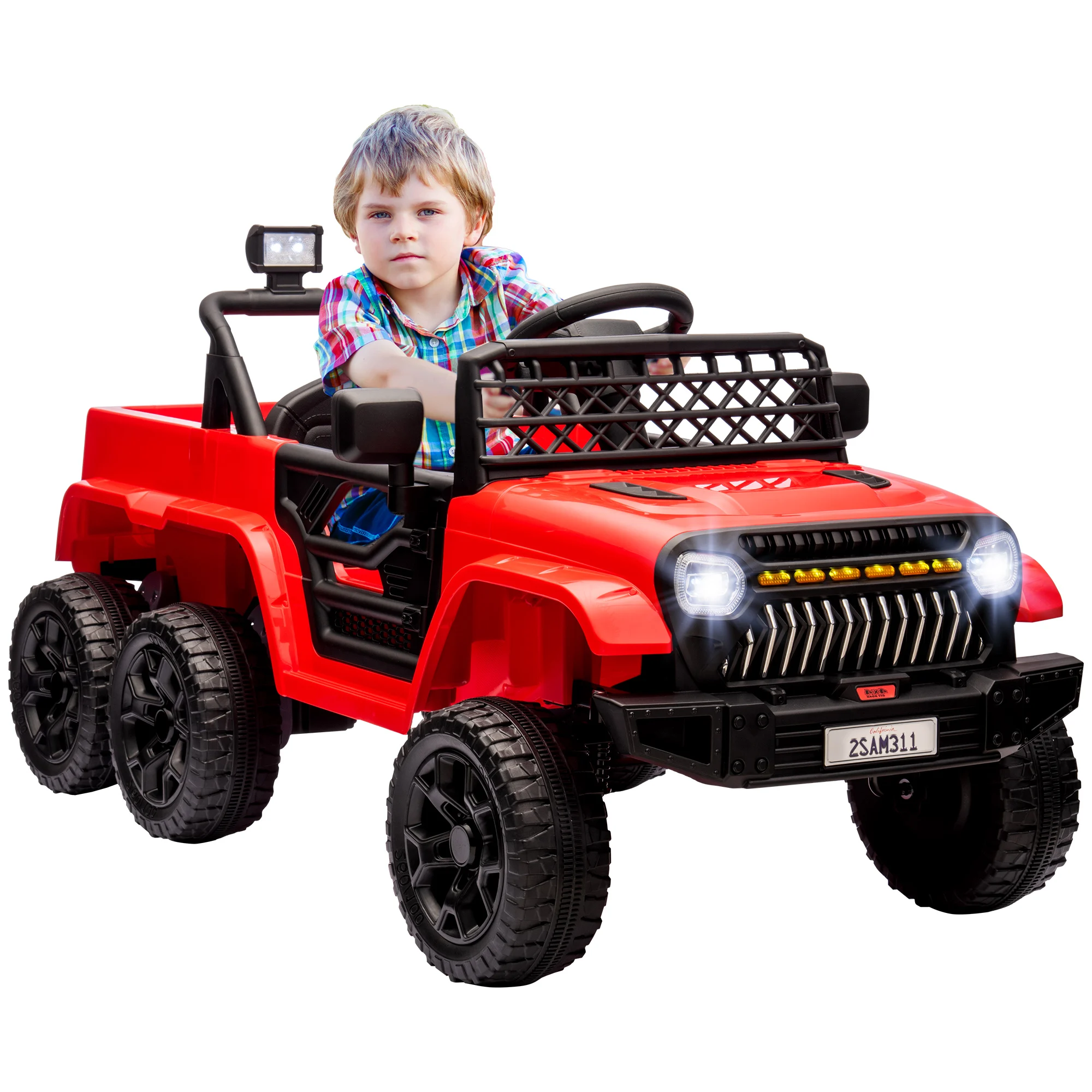 12V Kids Ride on Electric Truck with Parent Remote Control Suspension LED Lights Music Player Storage 1.6-2.5MPH for Kids Red, Built-In Music Player
12V Kids Ride on Electric Truck with Parent Remote Control Suspension LED Lights Music Player Storage 1.6-2.5MPH for Kids Red, Built-In Music Player