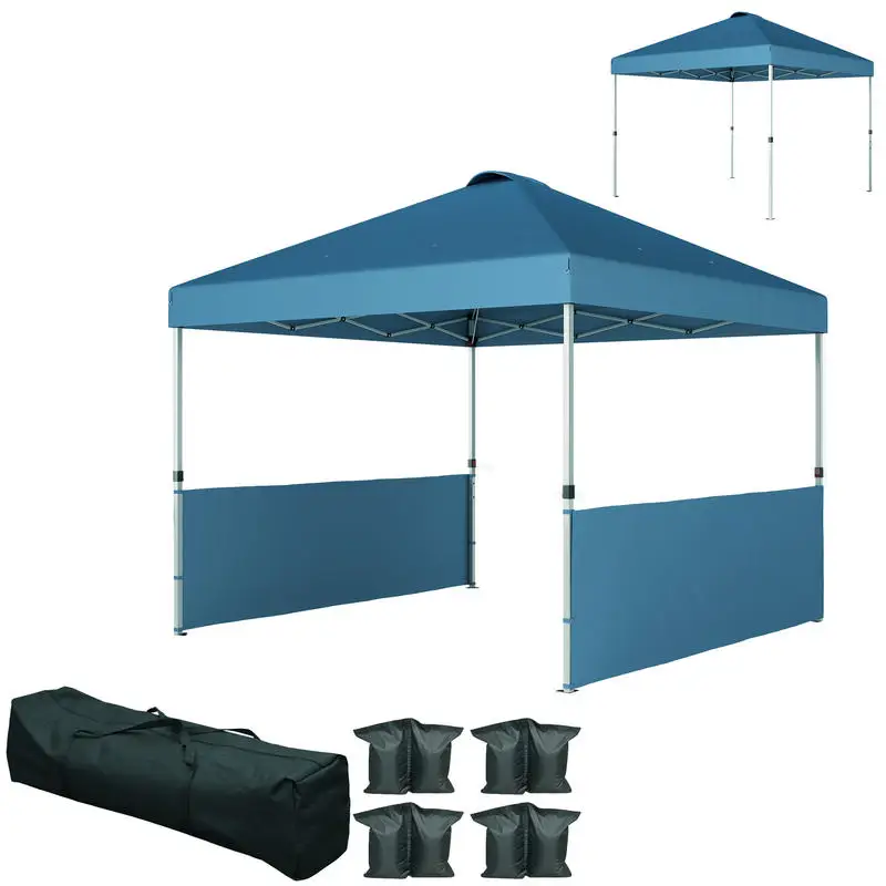 10' x 10' Pop Up Canopy Tent with 2 Half Sidewalls, UV50+ Instant Sun Shelter with Wheeled Carry Bag, Sea Blue
10' x 10' Pop Up Canopy Tent with 2 Half Sidewalls, UV50+ Instant Sun Shelter with Wheeled Carry Bag, Sea Blue