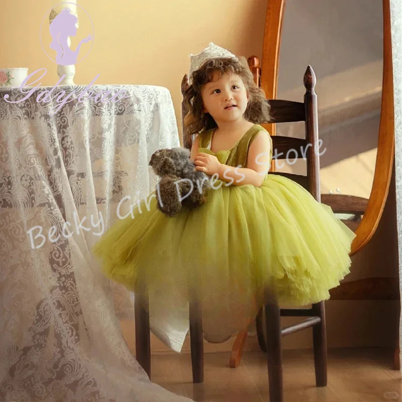 Customized Green Flower Girl Dresses For Wedding Tulle Sleeveless Puffy Cute Baby Birthday Party Formal Events Photo Shoot Gown
Customized Green Flower Girl Dresses For Wedding Tulle Sleeveless Puffy Cute Baby Birthday Party Formal Events Photo Shoot Gown