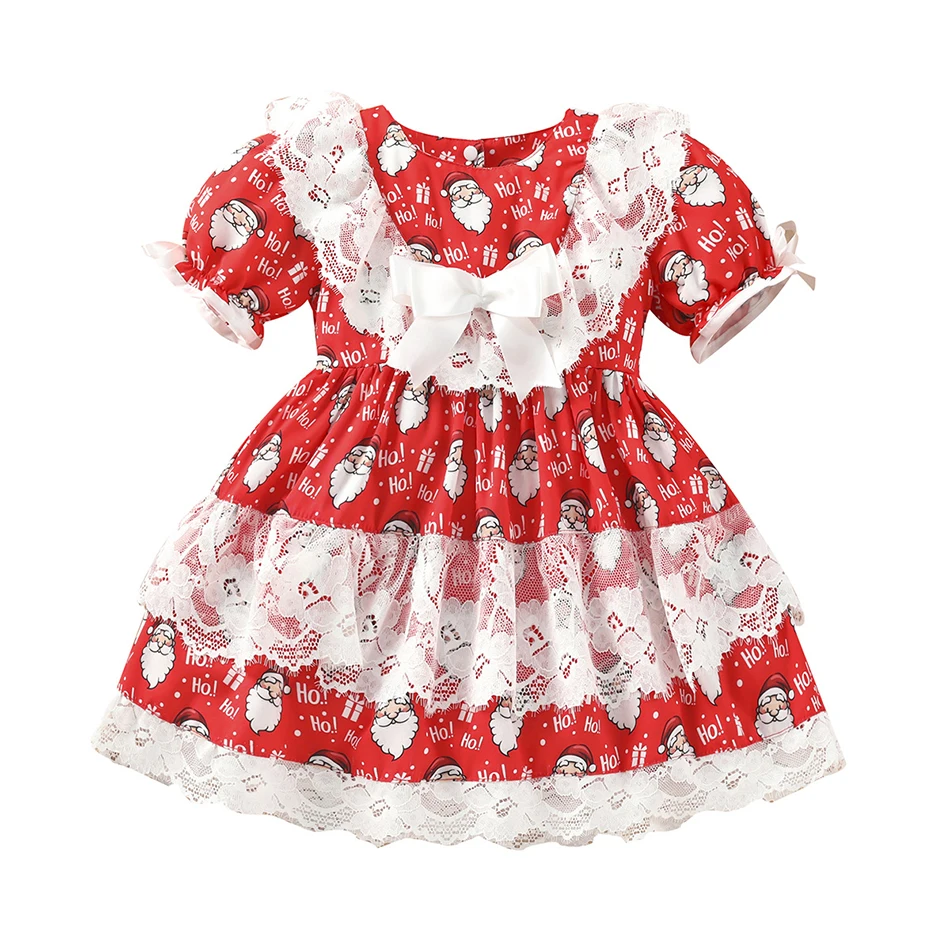 Girl Bow Lace Stitching Princess Dress Kids Christmas Dress Children Elegant Wedding Ball Gown Xmas Clothing For 1-7Years Gir
Girl Bow Lace Stitching Princess Dress Kids Christmas Dress Children Elegant Wedding Ball Gown Xmas Clothing For 1-7Years Gir