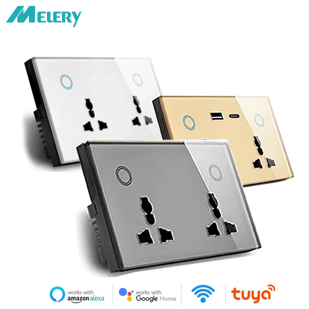 Melery WIFI Tuya Wall Socket USB Universal Electrical Plug TYPE-C 30W Outlet Power Touch Switch Wireless by Alexa Google Home
Melery WIFI Tuya Wall Socket USB Universal Electrical Plug TYPE-C 30W Outlet Power Touch Switch Wireless by Alexa Google Home