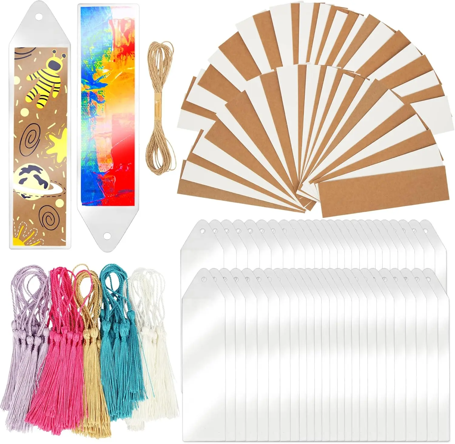 50 PCS Kraft Paper Blank Bookmarks with Tassels, PVC Covers for DIY Projects, Gift Tags, Classroom Crafts (White & Brown)
50 PCS Kraft Paper Blank Bookmarks with Tassels, PVC Covers for DIY Projects, Gift Tags, Classroom Crafts (White & Brown)