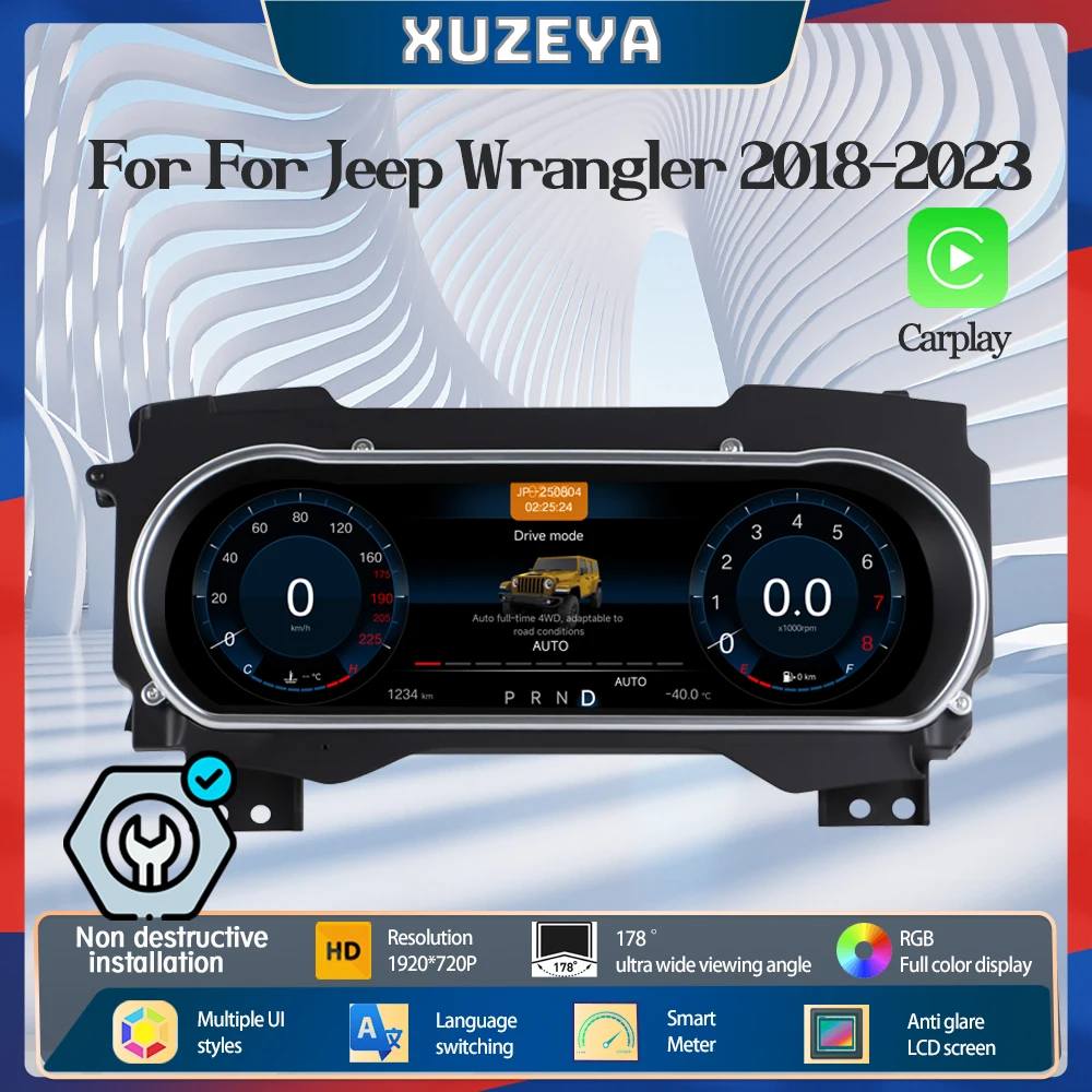 12.3''Digital instrument cluster For Jeep Wrangler 2018-2023 Odometer, speedometer cluster,Virtual Cockpit
12.3''Digital instrument cluster For Jeep Wrangler 2018-2023 Odometer, speedometer cluster,Virtual Cockpit