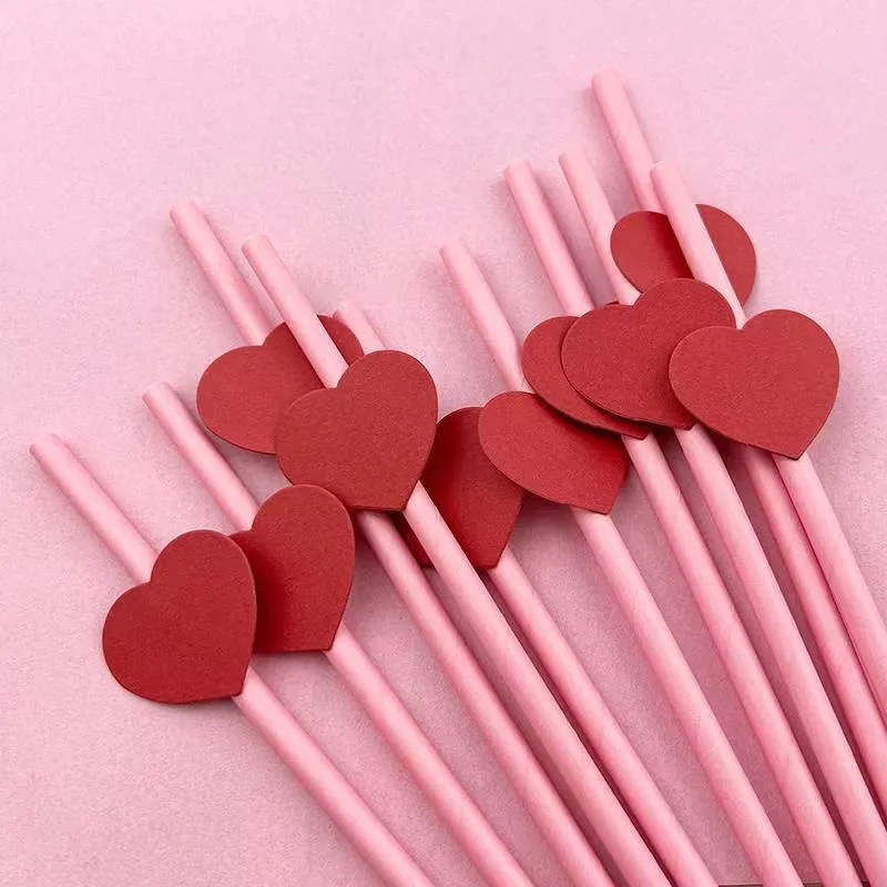 20Pcs Red Pink Love Heart Disposable Paper Straw for Birthday Wedding Valentine's Day Party Drink Dessert Decoration Supplies
20Pcs Red Pink Love Heart Disposable Paper Straw for Birthday Wedding Valentine's Day Party Drink Dessert Decoration Supplies