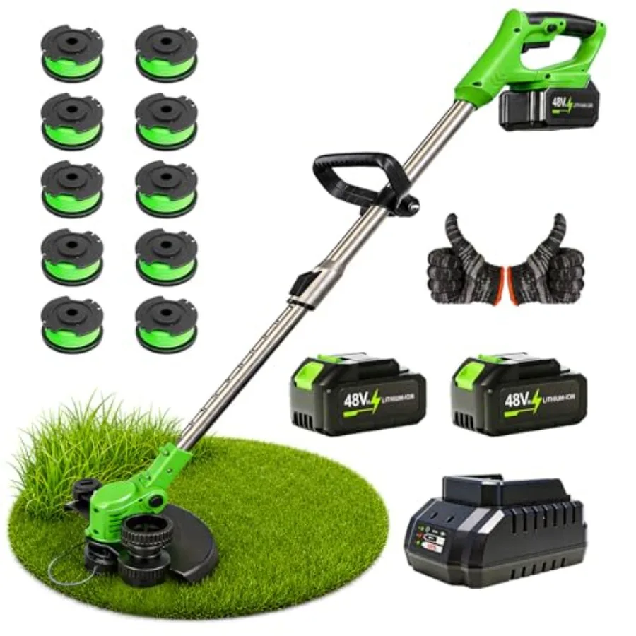 2026 New 48V 3-in-1 Cordless String Trimmer for outdoor lawn care, ABS plastic body, green, auto spool feed and 12'' cutting wi
2026 New 48V 3-in-1 Cordless String Trimmer for outdoor lawn care, ABS plastic body, green, auto spool feed and 12'' cutting wi