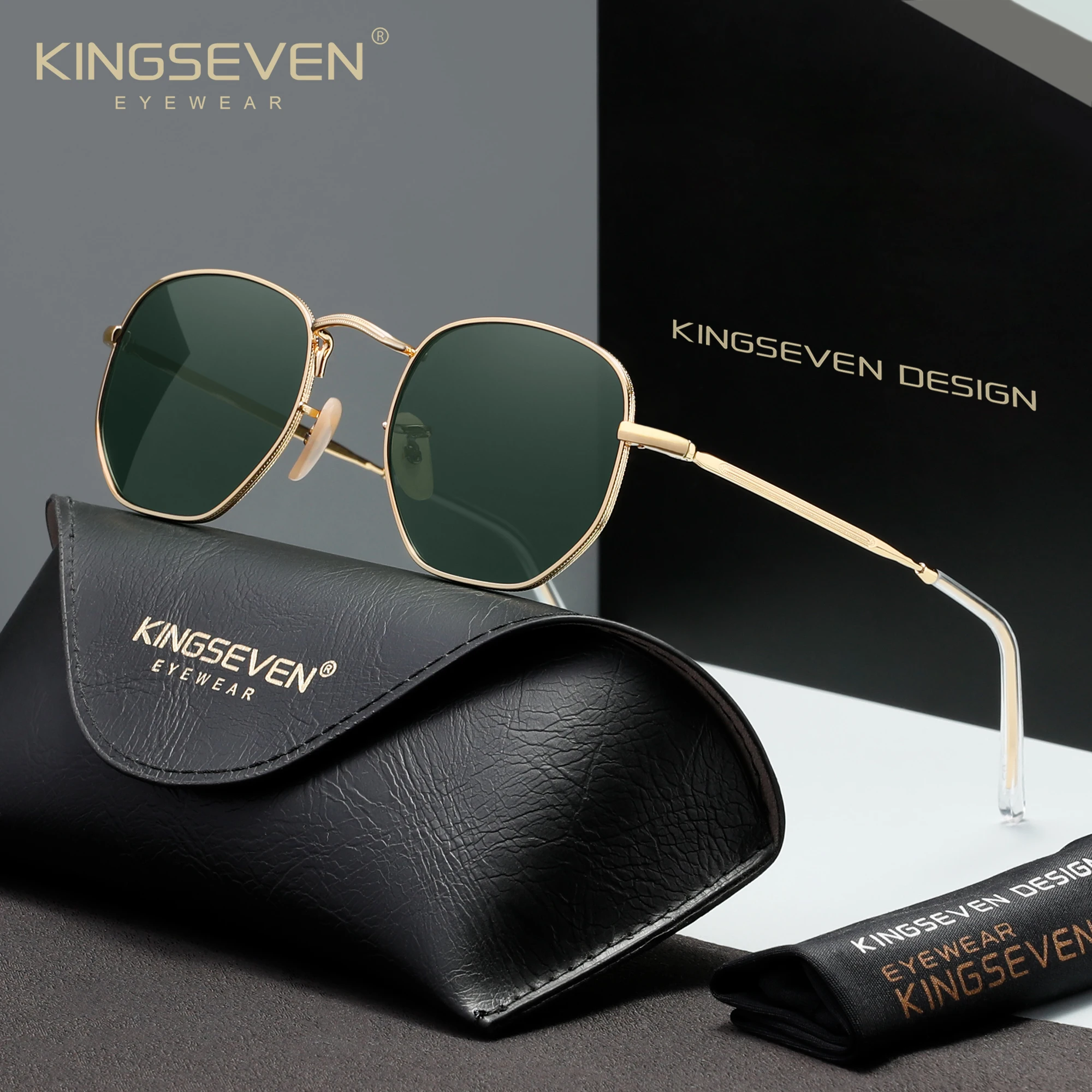 KINGSEVEN Fashion Men‘s Polarized Driving Sunglasses Anti-glare UV400 Women Alloy Thin Frame Glasses Set
KINGSEVEN Fashion Men‘s Polarized Driving Sunglasses Anti-glare UV400 Women Alloy Thin Frame Glasses Set
