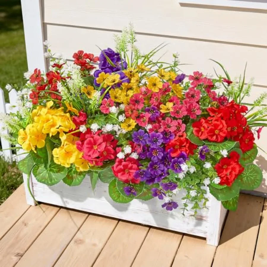 Bundles Artificial Flowers for Outdoors, UV Resistant Silk Faux Flowers for Outside Planters, Garden, Porch, Yard, Home Decor e
Bundles Artificial Flowers for Outdoors, UV Resistant Silk Faux Flowers for Outside Planters, Garden, Porch, Yard, Home Decor e