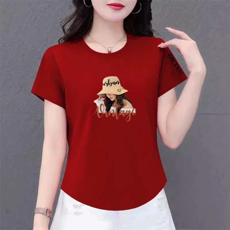 Loose Short Sleeve round Neck T-Shirt Fashionable Mommy Style Clothing for Middle-Aged Women Comfortable Polyester Fiber Top
Loose Short Sleeve round Neck T-Shirt Fashionable Mommy Style Clothing for Middle-Aged Women Comfortable Polyester Fiber Top