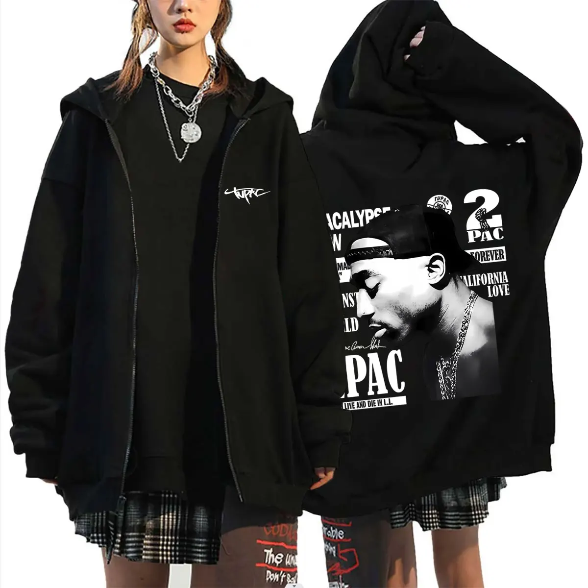 Rapper Tupac 2pac All Eyez on Me Zipper Hoodie Men Women Hip Hop Fashion Oversized Hoodies Unisex Casual Vintage Zip Up Jacket
Rapper Tupac 2pac All Eyez on Me Zipper Hoodie Men Women Hip Hop Fashion Oversized Hoodies Unisex Casual Vintage Zip Up Jacket