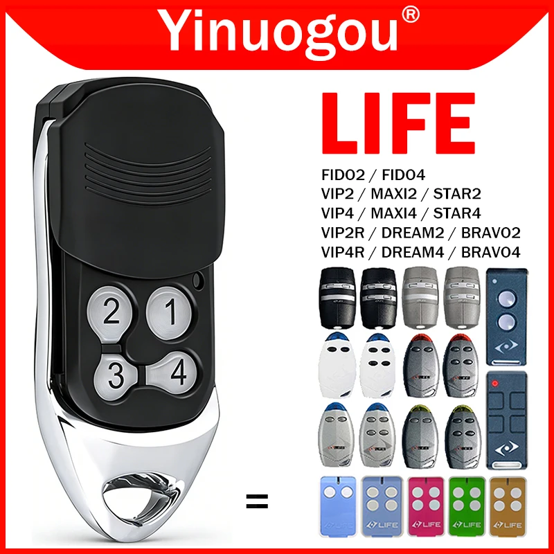 LIFE Garage Gate Remote Control 433MHz LIFE FIDO 2 4 MAXI2 MAXI4 DREAM2 DREAM4 VIP2 VIP4 VIP2R VIP4R STAR2 STAR4 BRAVO2 BRAVO4
LIFE Garage Gate Remote Control 433MHz LIFE FIDO 2 4 MAXI2 MAXI4 DREAM2 DREAM4 VIP2 VIP4 VIP2R VIP4R STAR2 STAR4 BRAVO2 BRAVO4