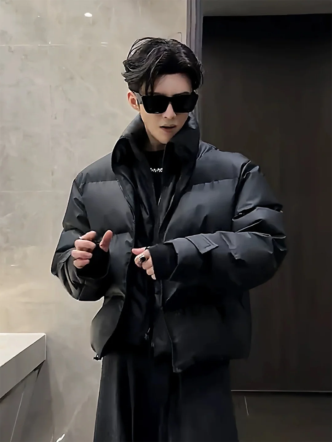 Bla Thiened Cotton Jaet Men's Cleanfit Winter Warm Stand Collar Faion Outerwear Casual ort Sle Loose Fit Youth
Bla Thiened Cotton Jaet Men's Cleanfit Winter Warm Stand Collar Faion Outerwear Casual ort Sle Loose Fit Youth