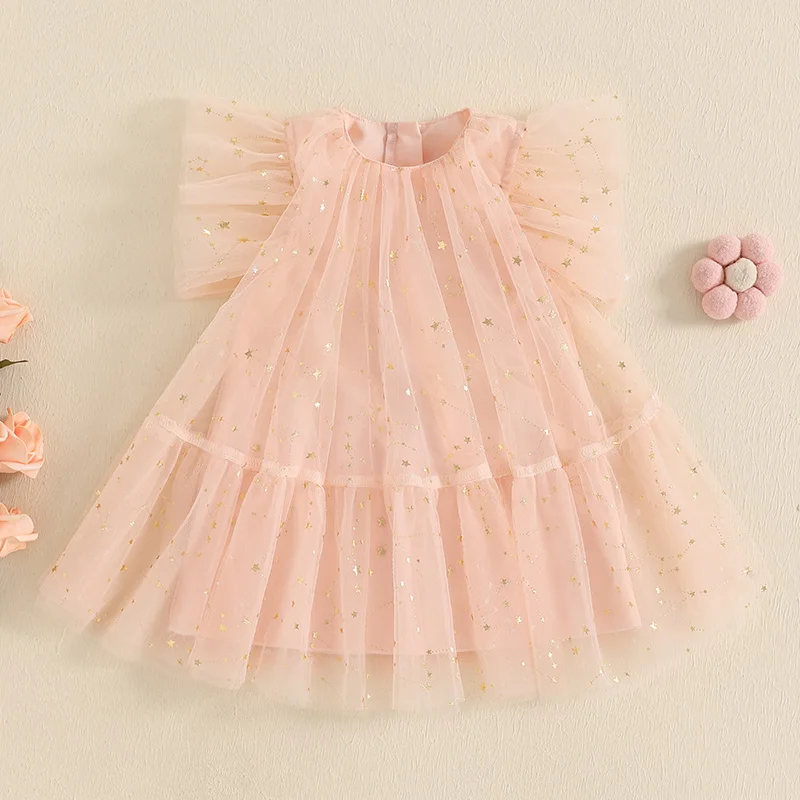 Toddler Girls Dress Sequins Star Round Neck Short Sleeve Tulle Casual Dress Baby Summer Dress
Toddler Girls Dress Sequins Star Round Neck Short Sleeve Tulle Casual Dress Baby Summer Dress