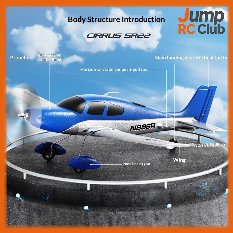4-Channel RC Airplane SR22 Fixed-Wing Glider Model Brushless Motor Remote Control Aircraft Toy For Hobbyists Kids Indoor Outdoor
4-Channel RC Airplane SR22 Fixed-Wing Glider Model Brushless Motor Remote Control Aircraft Toy For Hobbyists Kids Indoor Outdoor