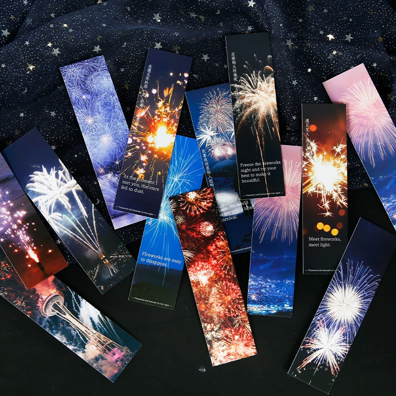30Sheet Bookmark literary Night Fireworks Pattern Decoration Black Card literary handmade Decor Supplies Scrapbooking 152*42MM
30Sheet Bookmark literary Night Fireworks Pattern Decoration Black Card literary handmade Decor Supplies Scrapbooking 152*42MM