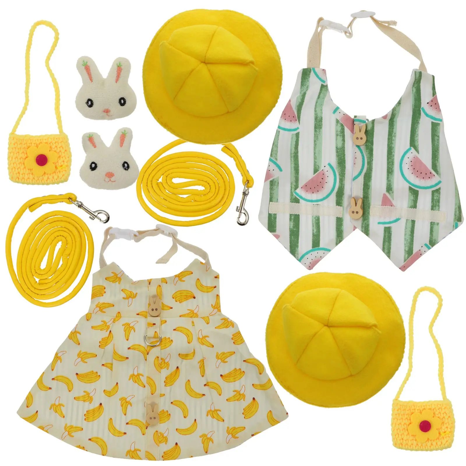2 Sets Rabbit Clothes Bunny Leash Pet Costume Set Hat Cat Dress Accessories Clothing Wedding Party Outdoor Activity
2 Sets Rabbit Clothes Bunny Leash Pet Costume Set Hat Cat Dress Accessories Clothing Wedding Party Outdoor Activity
