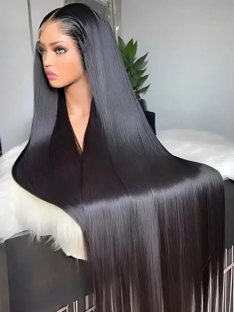 42 Inch Bone Straight 13x4 HD Lace Frontal Wigs Glueless 13x6 Brazilian Human Hair Wigs Pre Plucked 180 Density Natural Black
42 Inch Bone Straight 13x4 HD Lace Frontal Wigs Glueless 13x6 Brazilian Human Hair Wigs Pre Plucked 180 Density Natural Black