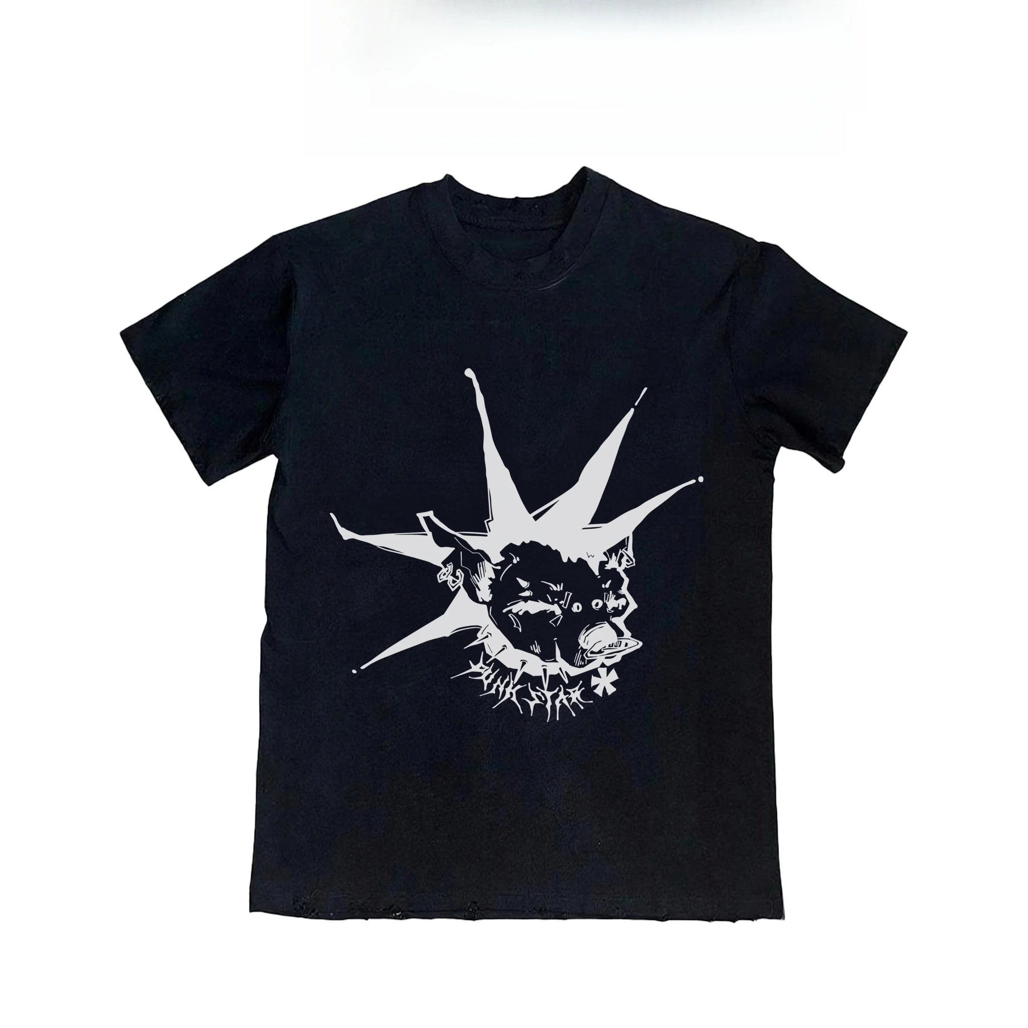 Men and Women Pure Cotton Straight Shoulder Punk Hand Sabotaged Short Sleeve Original Hedgehog Head T-shirt Street
Men and Women Pure Cotton Straight Shoulder Punk Hand Sabotaged Short Sleeve Original Hedgehog Head T-shirt Street