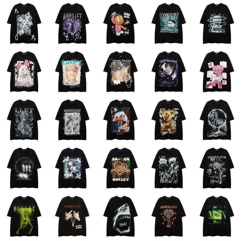 High Street Original Retro Short-sleeved Men's American Trendy Brand Hip-hop Dark Personality Printing Loose Cotton T-shirt
High Street Original Retro Short-sleeved Men's American Trendy Brand Hip-hop Dark Personality Printing Loose Cotton T-shirt