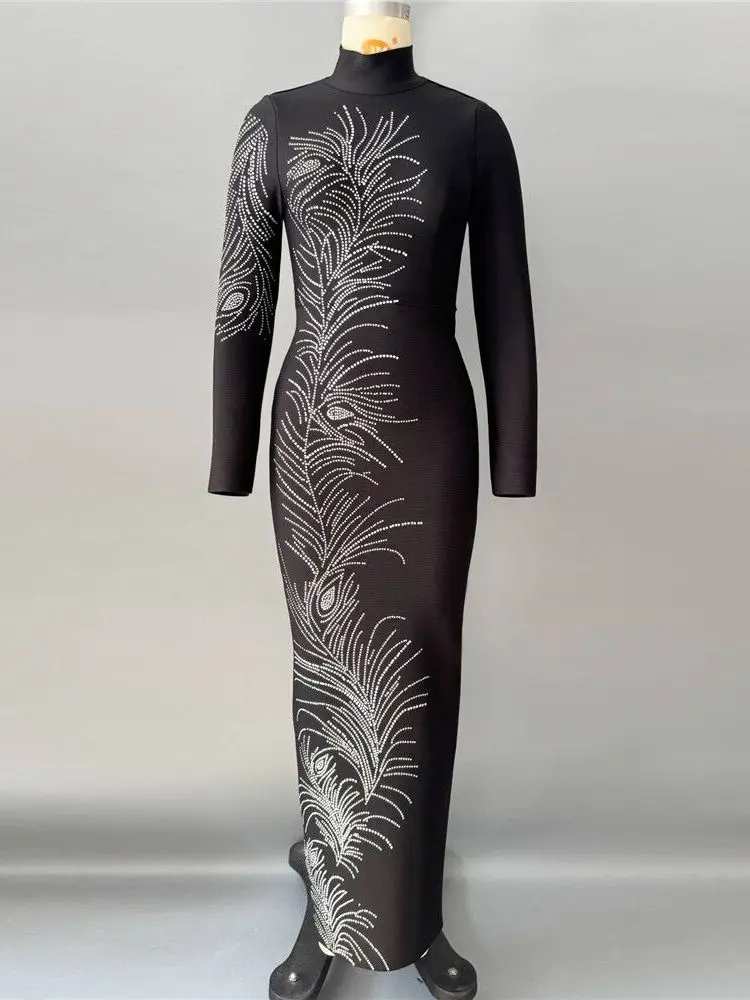 Elegant Long Sleeve Wrap Dress Slimming Evening Gown with Rhinestones Fashionable Simple Classy Polyester Blend mid Stretch
Elegant Long Sleeve Wrap Dress Slimming Evening Gown with Rhinestones Fashionable Simple Classy Polyester Blend mid Stretch