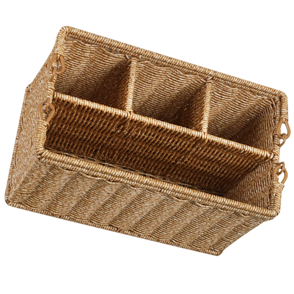 Tool Basket Imitation Rattan Storage Box Woven Baskets 4 Compartments Decorative Bins Farmhouse Rustic Modern Style Easy Clean
Tool Basket Imitation Rattan Storage Box Woven Baskets 4 Compartments Decorative Bins Farmhouse Rustic Modern Style Easy Clean