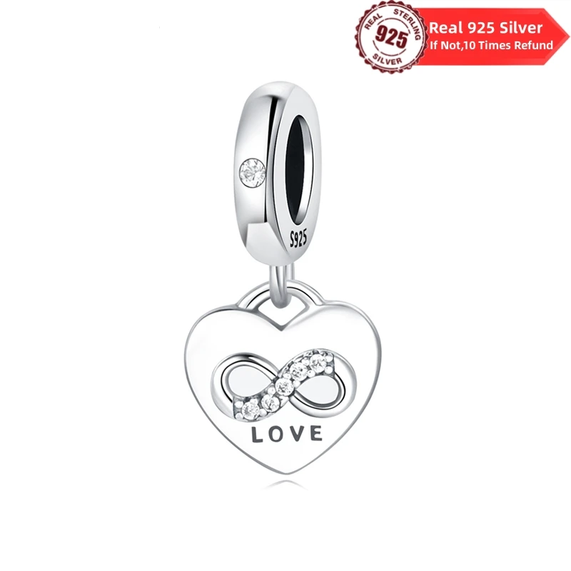 New 925 Sterling Silver infinitely heart-shaped Dangle Pendant Beads Fit Original European Bracelets Charm Jewerly Accessories
New 925 Sterling Silver infinitely heart-shaped Dangle Pendant Beads Fit Original European Bracelets Charm Jewerly Accessories