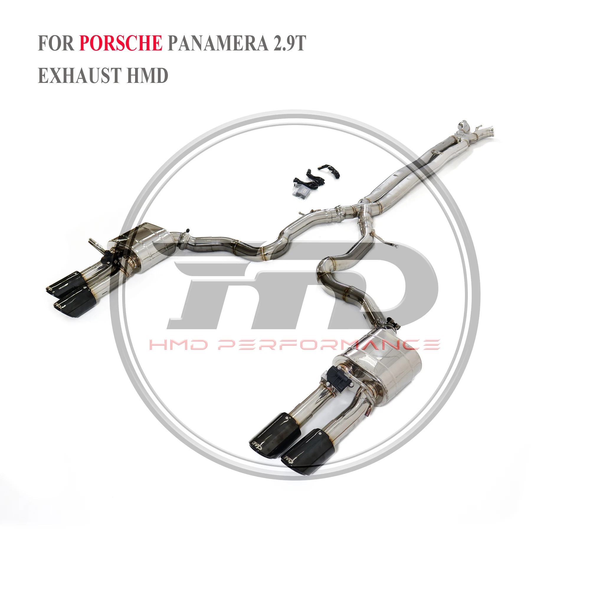 HMDPorsche Panamera 2.9T Hybrid exhaust system Stainless steel midtail electronic valve triple black tail throat
HMDPorsche Panamera 2.9T Hybrid exhaust system Stainless steel midtail electronic valve triple black tail throat