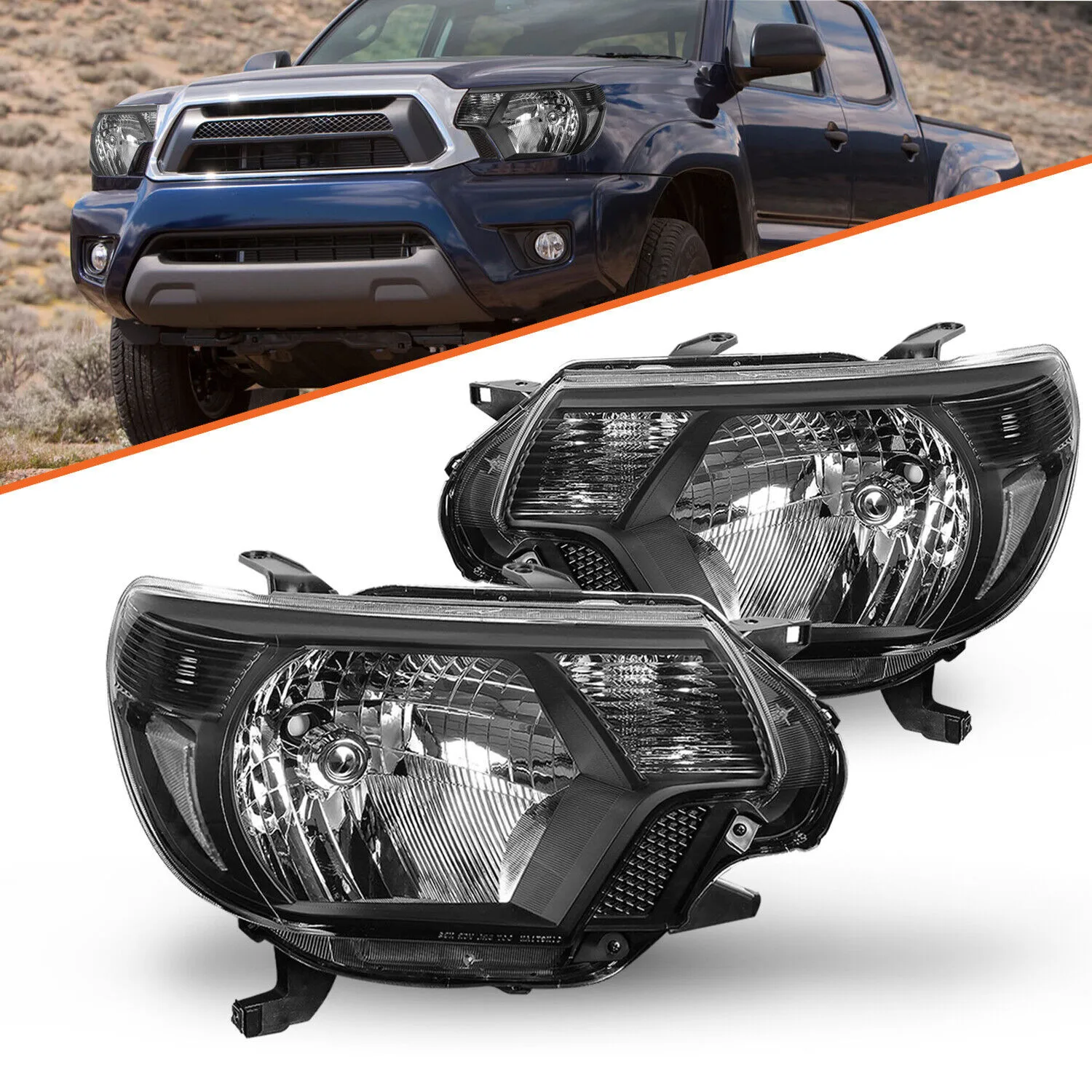 For 2012-2015 Toyota Tacoma Pickup Black Headlights Clear Corner Headlamps Pair
For 2012-2015 Toyota Tacoma Pickup Black Headlights Clear Corner Headlamps Pair