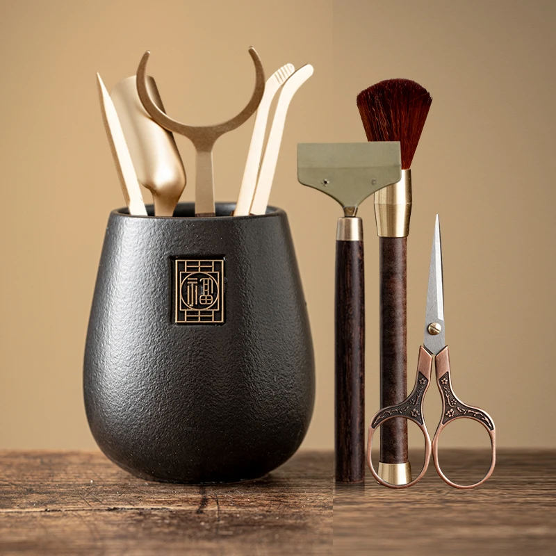 Creative Black Ebony Titanium Tea Ceremony Six Gentlemen Set Home Tea Tools Accessories Complete Tea Brewing Tools Tea Ceremo...
Creative Black Ebony Titanium Tea Ceremony Six Gentlemen Set Home Tea Tools Accessories Complete Tea Brewing Tools Tea Ceremo...