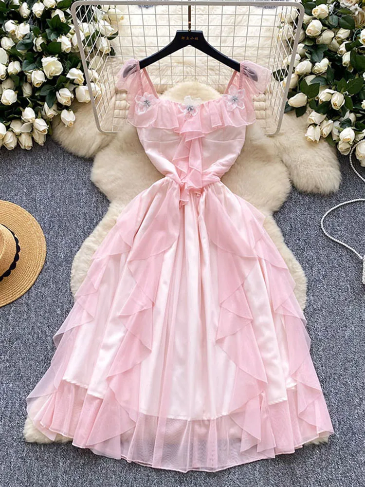 Summer French Sweet Square Collar Ruffle Mesh Dress for Women New Fashionable Three Dimensional Flower Dress C479
Summer French Sweet Square Collar Ruffle Mesh Dress for Women New Fashionable Three Dimensional Flower Dress C479