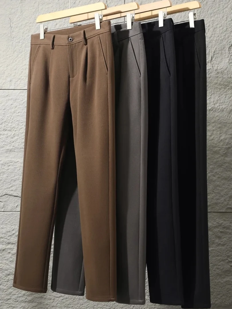 Мужские осенне-зимние повседневные брюки прямого кроя класса люкс, однотонные, утепленные, с начесом, прямого силуэта
Мужские осенне-зимние повседневные брюки прямого кроя класса люкс, однотонные, утепленные, с начесом, прямого силуэта