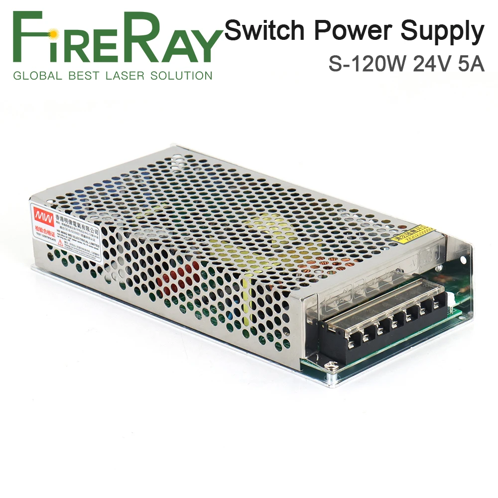 FireRay MeanWell 120W Switch Power Supply S-120-24 24V 5A for Co2 Laser Controller
FireRay MeanWell 120W Switch Power Supply S-120-24 24V 5A for Co2 Laser Controller