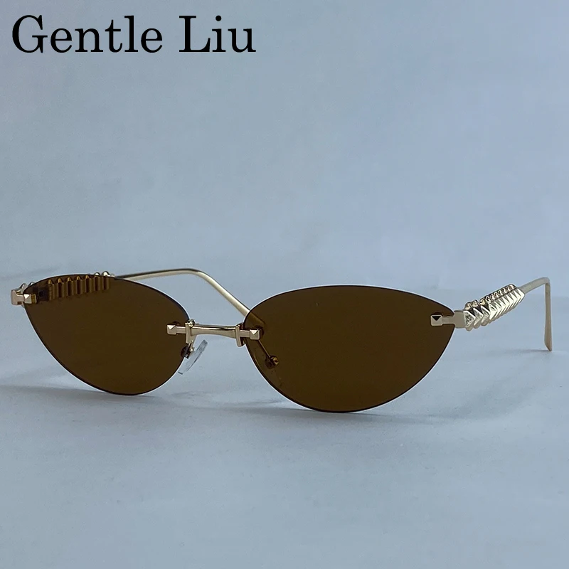 Rimless Metal Frame Punk Sunglasses Men 2025 Luxury Brand Vintage Cat Eye Frameless Sun Glasses For Women Eyewear Shades UV400
Rimless Metal Frame Punk Sunglasses Men 2025 Luxury Brand Vintage Cat Eye Frameless Sun Glasses For Women Eyewear Shades UV400