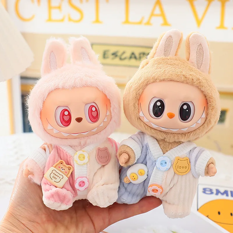17cm Labubu I II Doll Clothing Doll Clothing Pink Blue And White Color blocked Climbing Clothing Set Sitting Party Plush Doll
17cm Labubu I II Doll Clothing Doll Clothing Pink Blue And White Color blocked Climbing Clothing Set Sitting Party Plush Doll