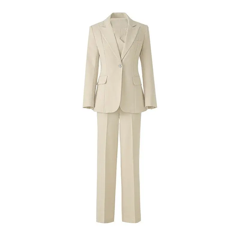 Fashionable Professional Women's Suit Set High Waist Wide Leg Pants Vest Three Piece Formal Wear Autumn Winter New Arrival
Fashionable Professional Women's Suit Set High Waist Wide Leg Pants Vest Three Piece Formal Wear Autumn Winter New Arrival