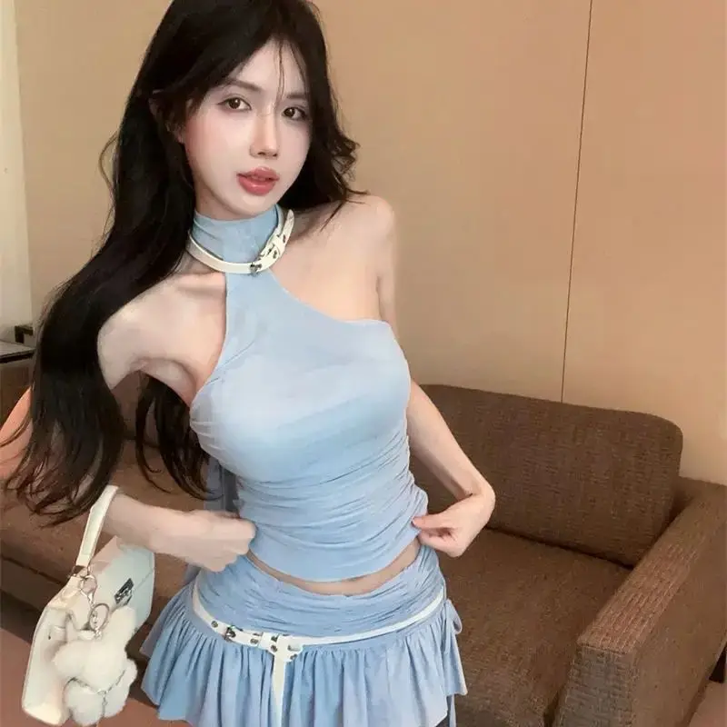Pure Desire Style Two-Piece Set Off Shoulder Pleated Strap Halter Neck Vest Fashionable Pleated Short Skirt Women'S Design Suit
Pure Desire Style Two-Piece Set Off Shoulder Pleated Strap Halter Neck Vest Fashionable Pleated Short Skirt Women'S Design Suit