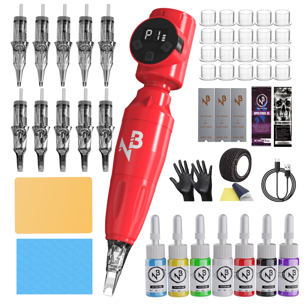 Rechargeable All-In-One Tattoo Machine Pen Full Kit Long Battery Tattoo Gun with Needles Inks Tattoo Supplies for Daily Tattoo Making Holiday Present
Rechargeable All-In-One Tattoo Machine Pen Full Kit Long Battery Tattoo Gun with Needles Inks Tattoo Supplies for Daily Tattoo Making Holiday Present