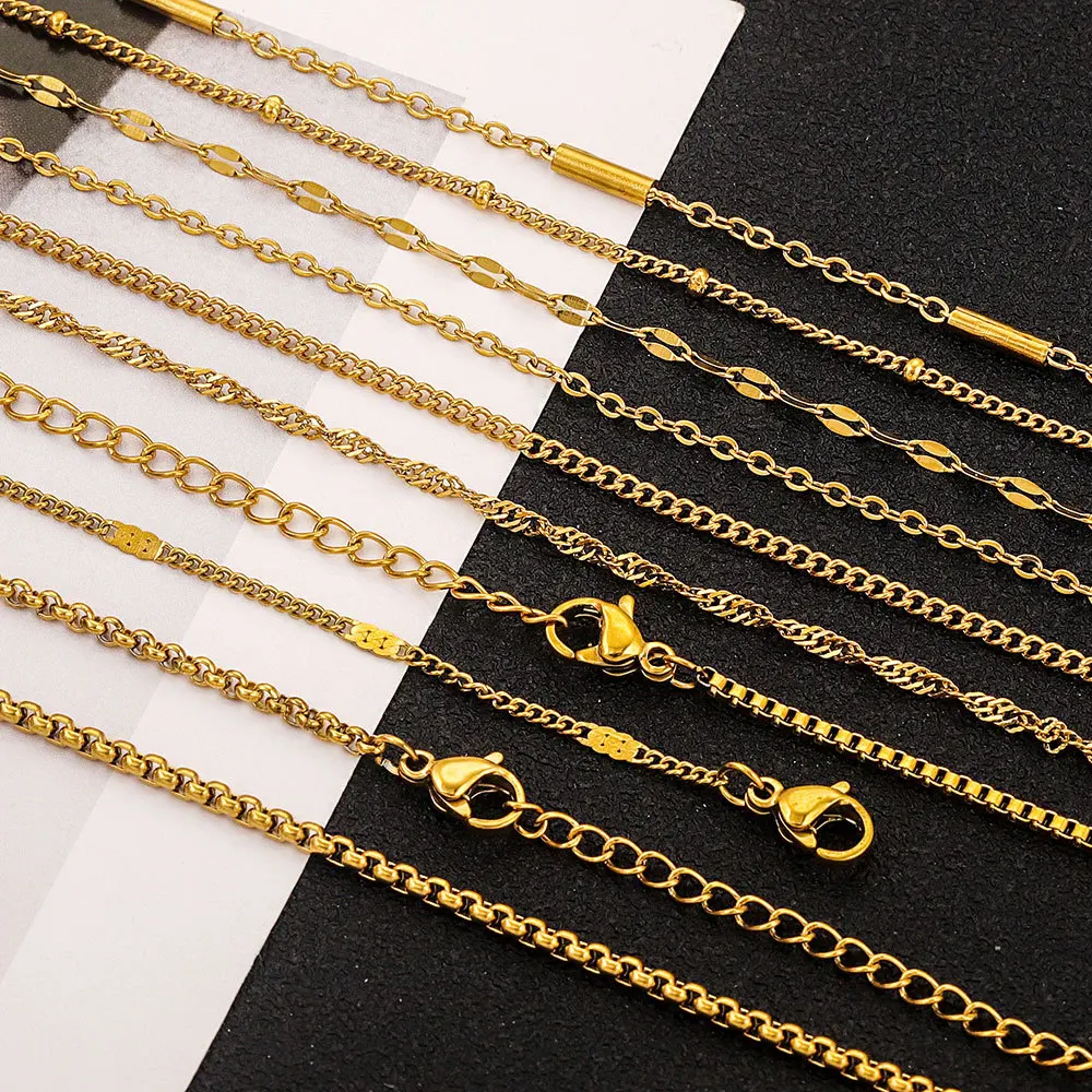 Stainless Steel Gold Color Chain Necklace Women Minimalist Cuban Paperclip Twisted Snake Chain Fashion Jewelry Wholesale
Stainless Steel Gold Color Chain Necklace Women Minimalist Cuban Paperclip Twisted Snake Chain Fashion Jewelry Wholesale