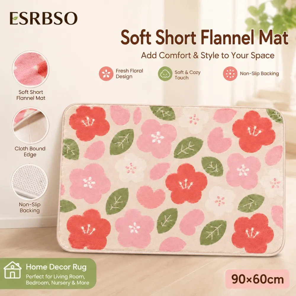 ESRBSO Floral Bath Mat Soft Short Flannel Area Rug 40x60/50x80/60x90/80x120cm Printed Floor Door Mat Bathroom Bedroom Home Decor
ESRBSO Floral Bath Mat Soft Short Flannel Area Rug 40x60/50x80/60x90/80x120cm Printed Floor Door Mat Bathroom Bedroom Home Decor