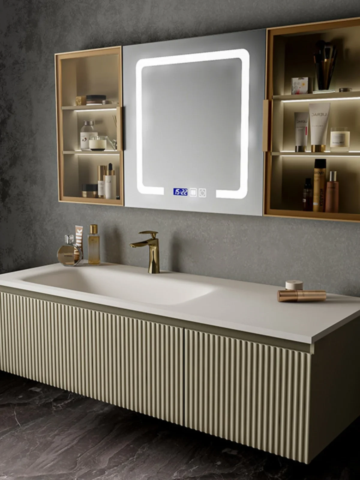 Hotel Style Is Light And Luxurious, Oak Paint Bathroom Cabinet Is Combined With Ceramic Integrated Wash Basin 90 Cm
Hotel Style Is Light And Luxurious, Oak Paint Bathroom Cabinet Is Combined With Ceramic Integrated Wash Basin 90 Cm