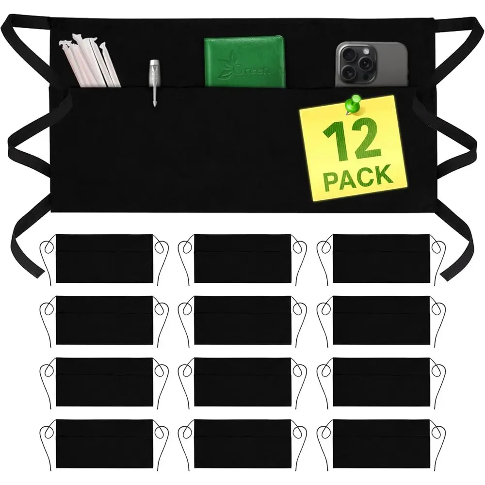 Server Aprons with 3 Pockets - Waist Apron, Waiter Apron, Unisex, Water Resistant with Long Waist Strap Reinforced Seams, Half A
Server Aprons with 3 Pockets - Waist Apron, Waiter Apron, Unisex, Water Resistant with Long Waist Strap Reinforced Seams, Half A