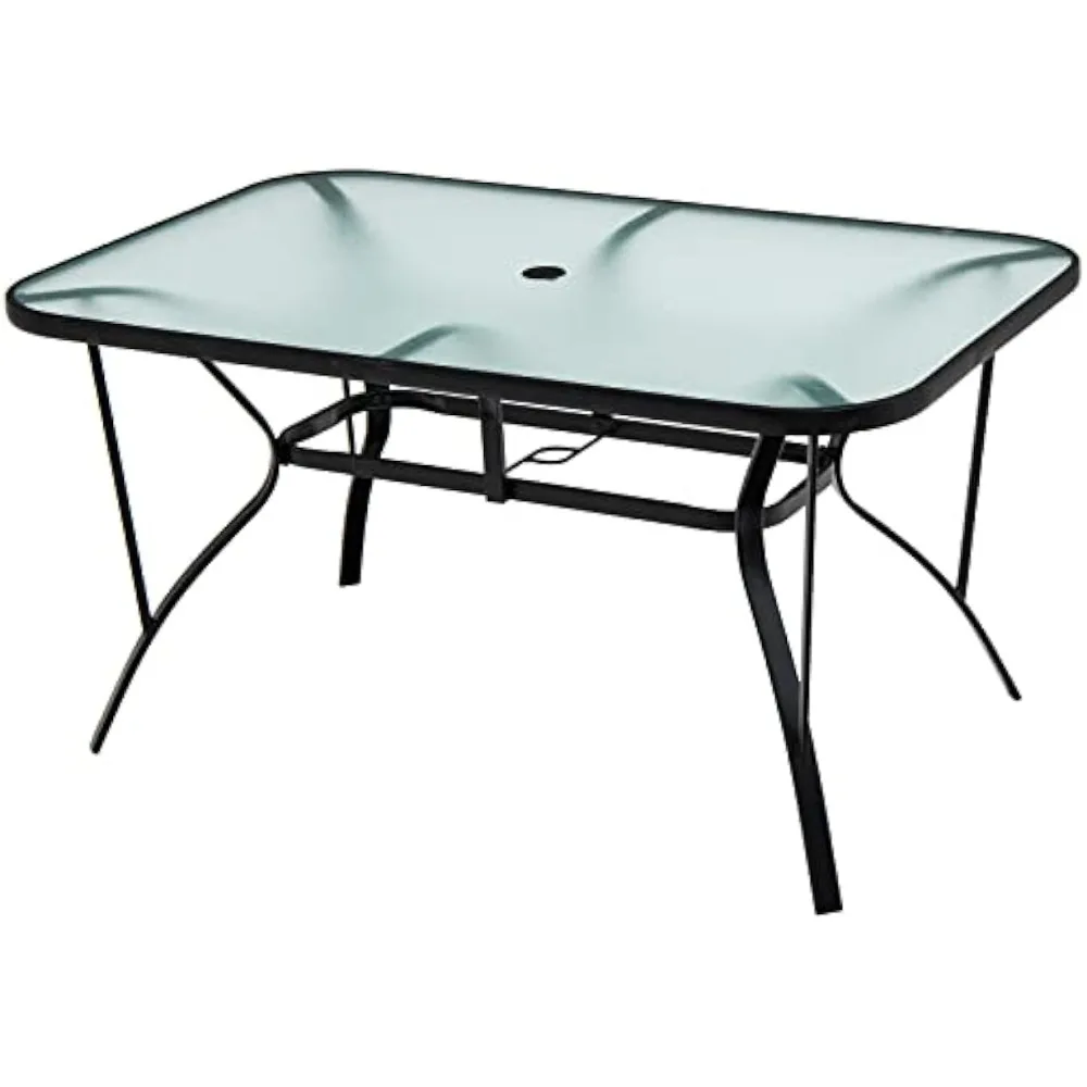 Patio Dining Table for 6, 55 Inches Rectangle Table with 1.5” Umbrella Hole, Tempered Glass Tabletop, Solid Steel Frame, Suitab
Patio Dining Table for 6, 55 Inches Rectangle Table with 1.5” Umbrella Hole, Tempered Glass Tabletop, Solid Steel Frame, Suitab