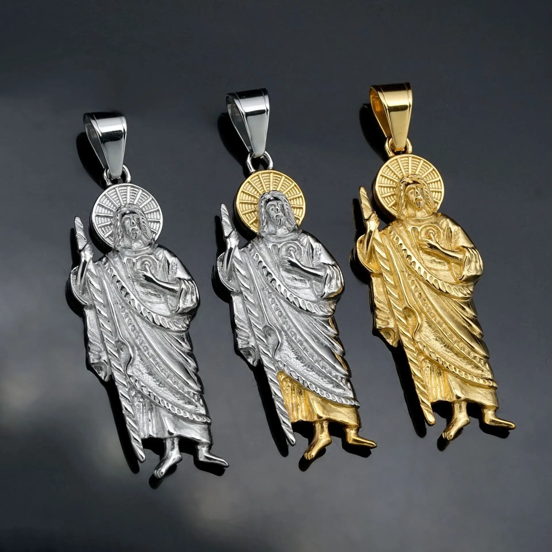 Besiko Santa Muerte 316L stainless steel Pendants Necklace Making Genuine Gold color San Judas Tadeo Jewelry Findings
Besiko Santa Muerte 316L stainless steel Pendants Necklace Making Genuine Gold color San Judas Tadeo Jewelry Findings