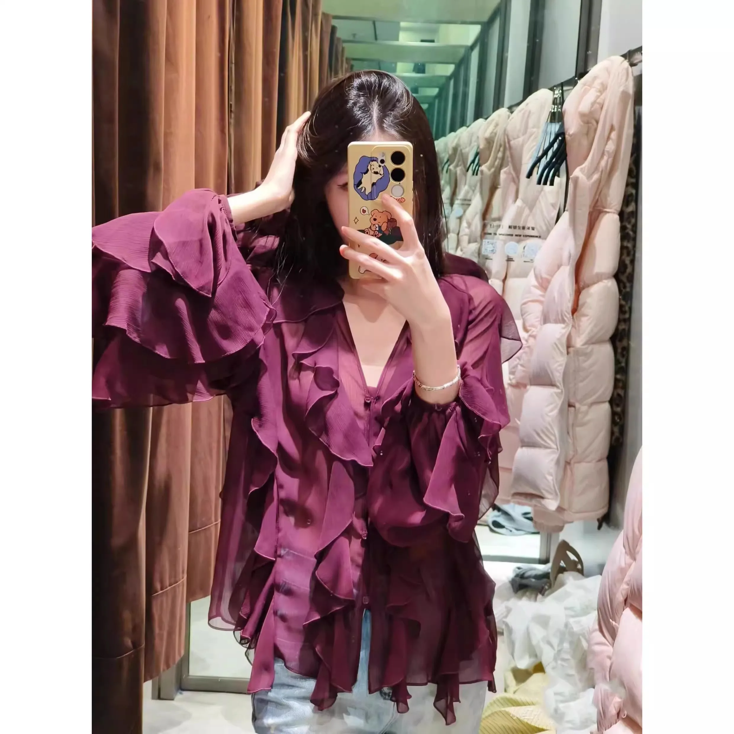 Женская мода Long Sve V-Ne irt, весна 2021, многослойный декоративный Ele Sweet Sle, тонкий материал из полиэфирного волокна
Женская мода Long Sve V-Ne irt, весна 2021, многослойный декоративный Ele Sweet Sle, тонкий материал из полиэфирного волокна