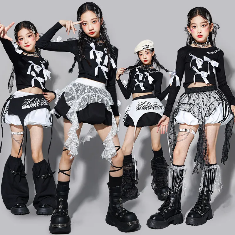 Girls Hip Hop Bow Long Sleeves T Shirts Bud Skirt Kid K-pop Streetwear Skirt Children Jazz Girl Group Street Dance Clothes Sets
Girls Hip Hop Bow Long Sleeves T Shirts Bud Skirt Kid K-pop Streetwear Skirt Children Jazz Girl Group Street Dance Clothes Sets