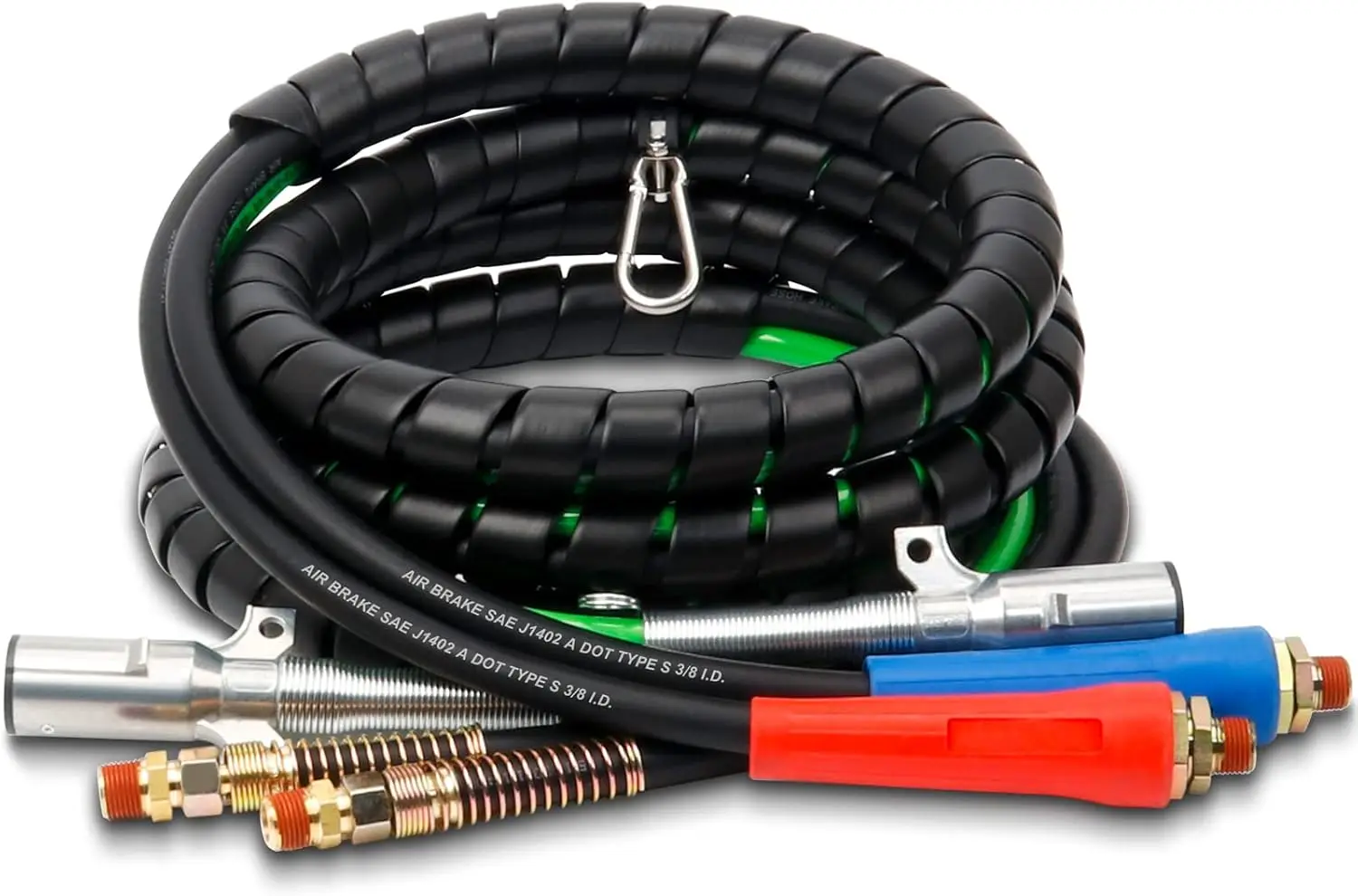 15ft 3-in-1 ABS & Power Air Hose Kit for Tractor Trailer Semi Truck with 7-Way Electrical Cable
15ft 3-in-1 ABS & Power Air Hose Kit for Tractor Trailer Semi Truck with 7-Way Electrical Cable