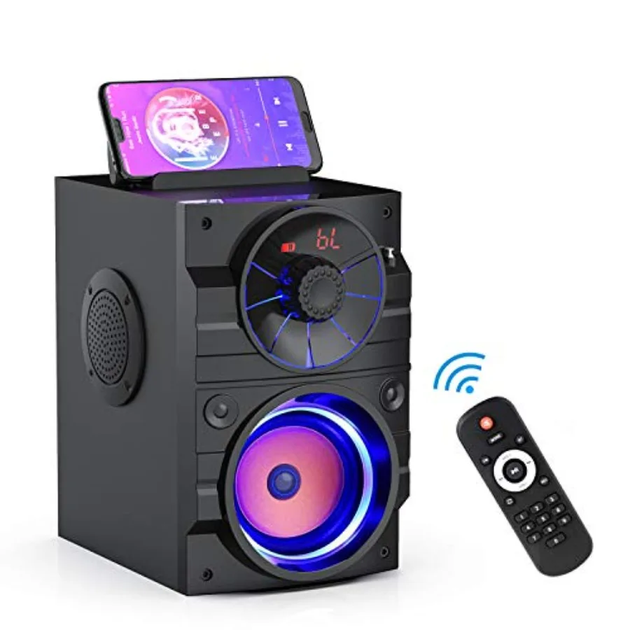 Portable Big Bluetooth Speakers with Light, Wirel with Subwoofer, FM Radio, LED Lights, EQ, Booming Bass, Bluetooth 4.2 Stereo
Portable Big Bluetooth Speakers with Light, Wirel with Subwoofer, FM Radio, LED Lights, EQ, Booming Bass, Bluetooth 4.2 Stereo