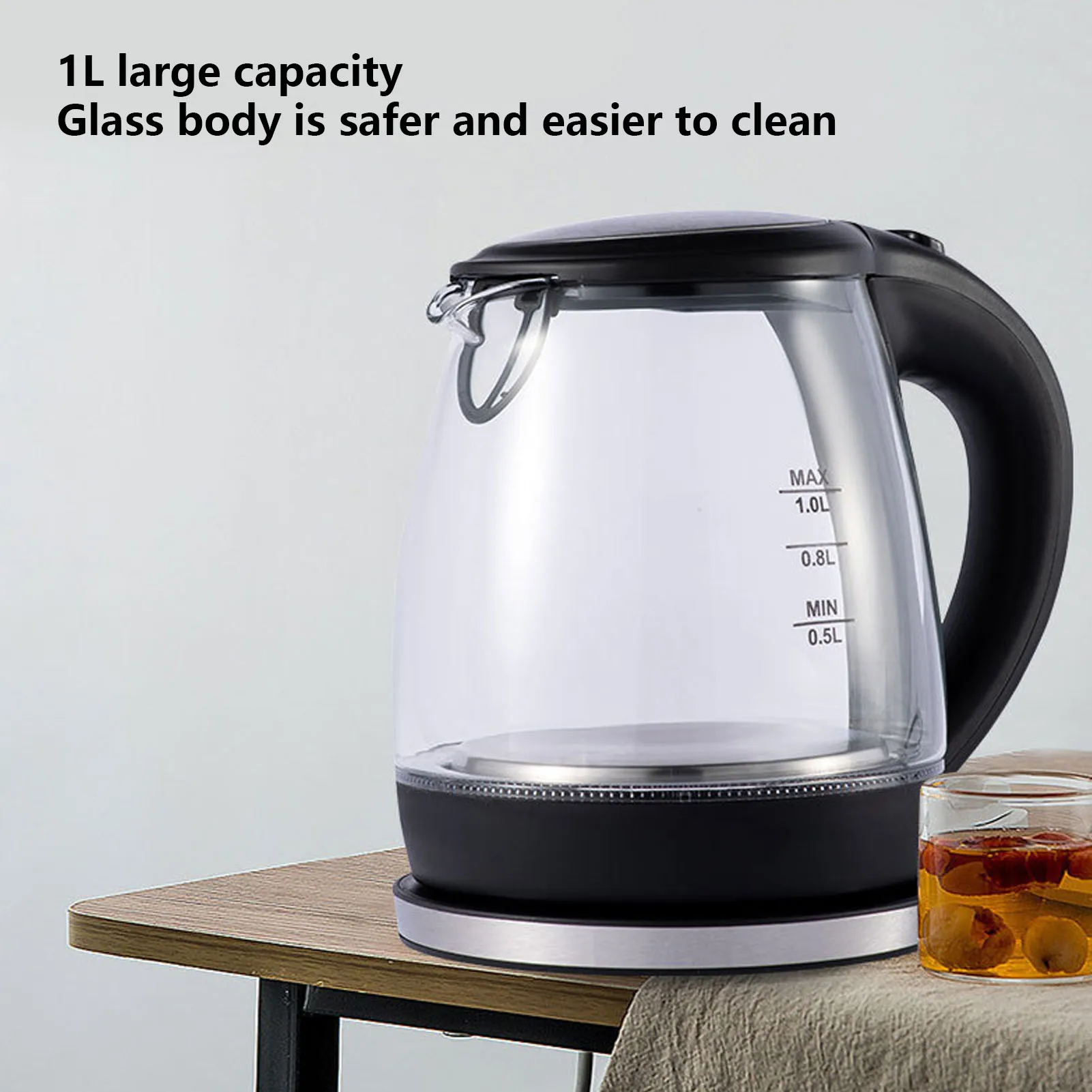 Electric Glass Kettle 2000W High Power 1L Large Capacity Automatic Power Off Blue Light Water Kettle
Electric Glass Kettle 2000W High Power 1L Large Capacity Automatic Power Off Blue Light Water Kettle